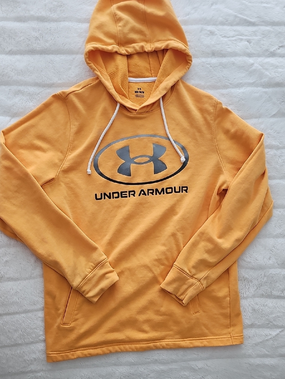 Under Armour Men's Mustard Yellow Pullover Hoodie with Logo